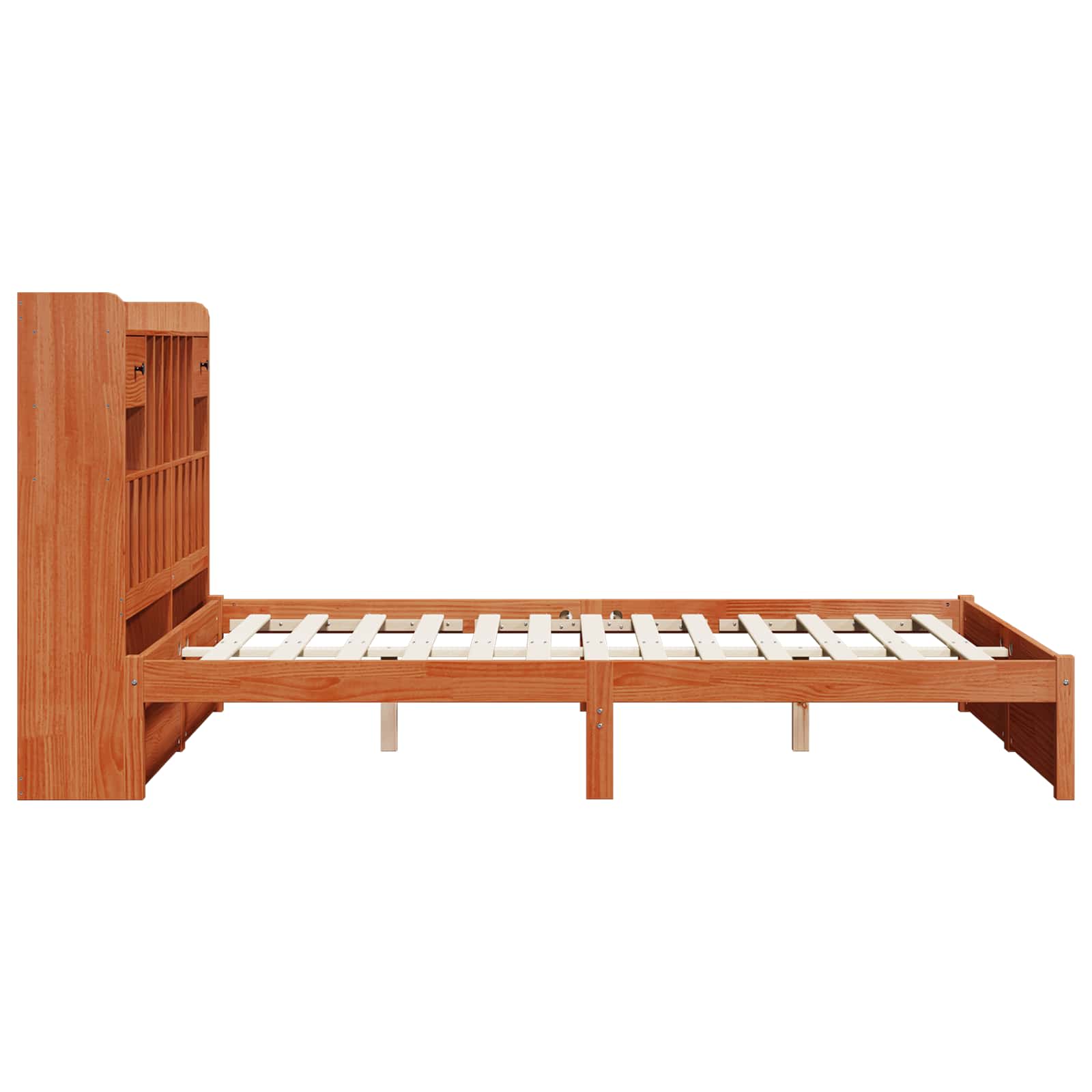 Boekenkast Bedframe Wasbruin 200 x 140 cm Massief Vurenhout image 7