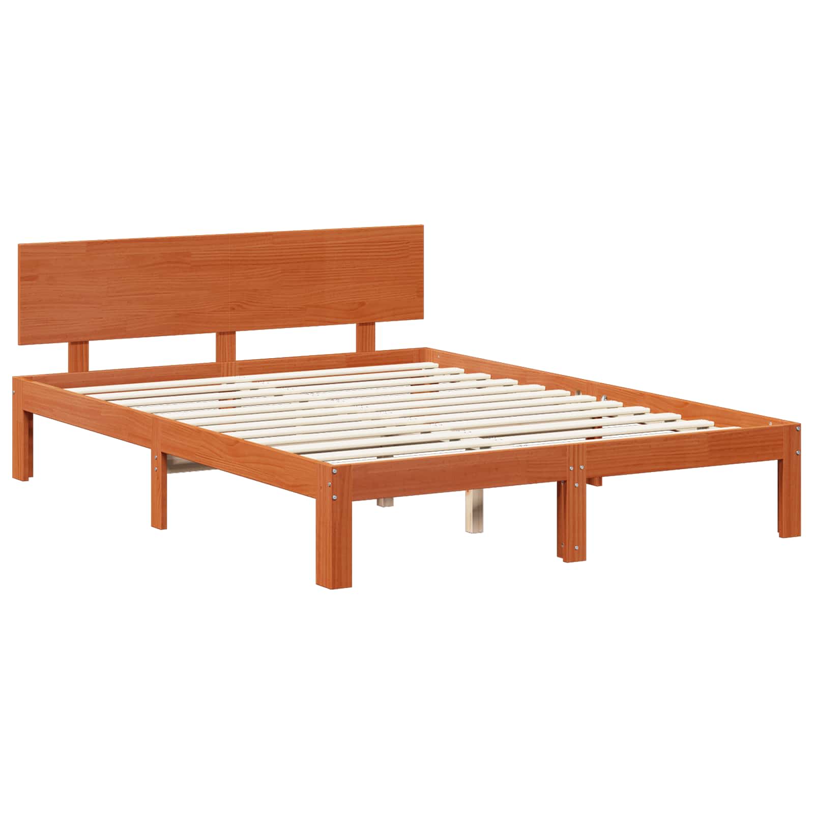 Bedframe met hoofdeinde 3 pcs Wasbruin Massief Vurenhout image 2