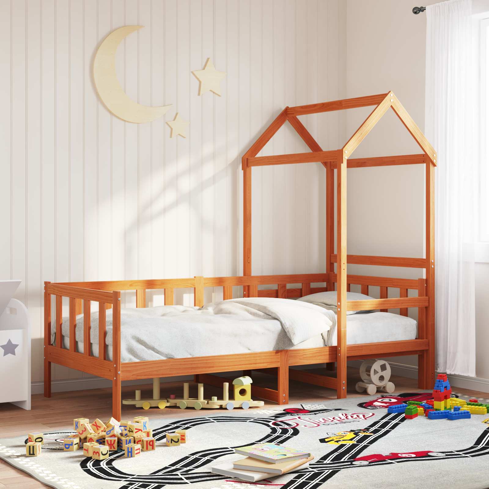 Sklad dnevne postelje 2 pcs Voskast rjav Masivno borovo les