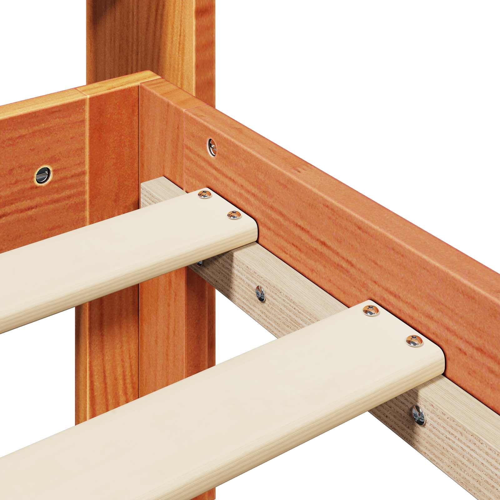 Bedframe met hoofdeinde Wasbruin 150 x 200 cm Massief Vurenhout image 10