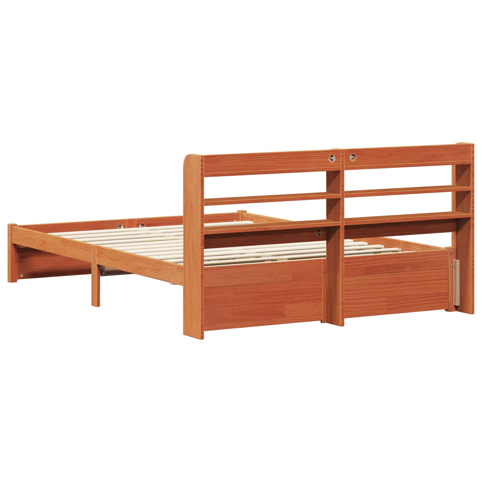 Bedframe met hoofdeinde Wasbruin 150 x 200 cm Massief Vurenhout image 8