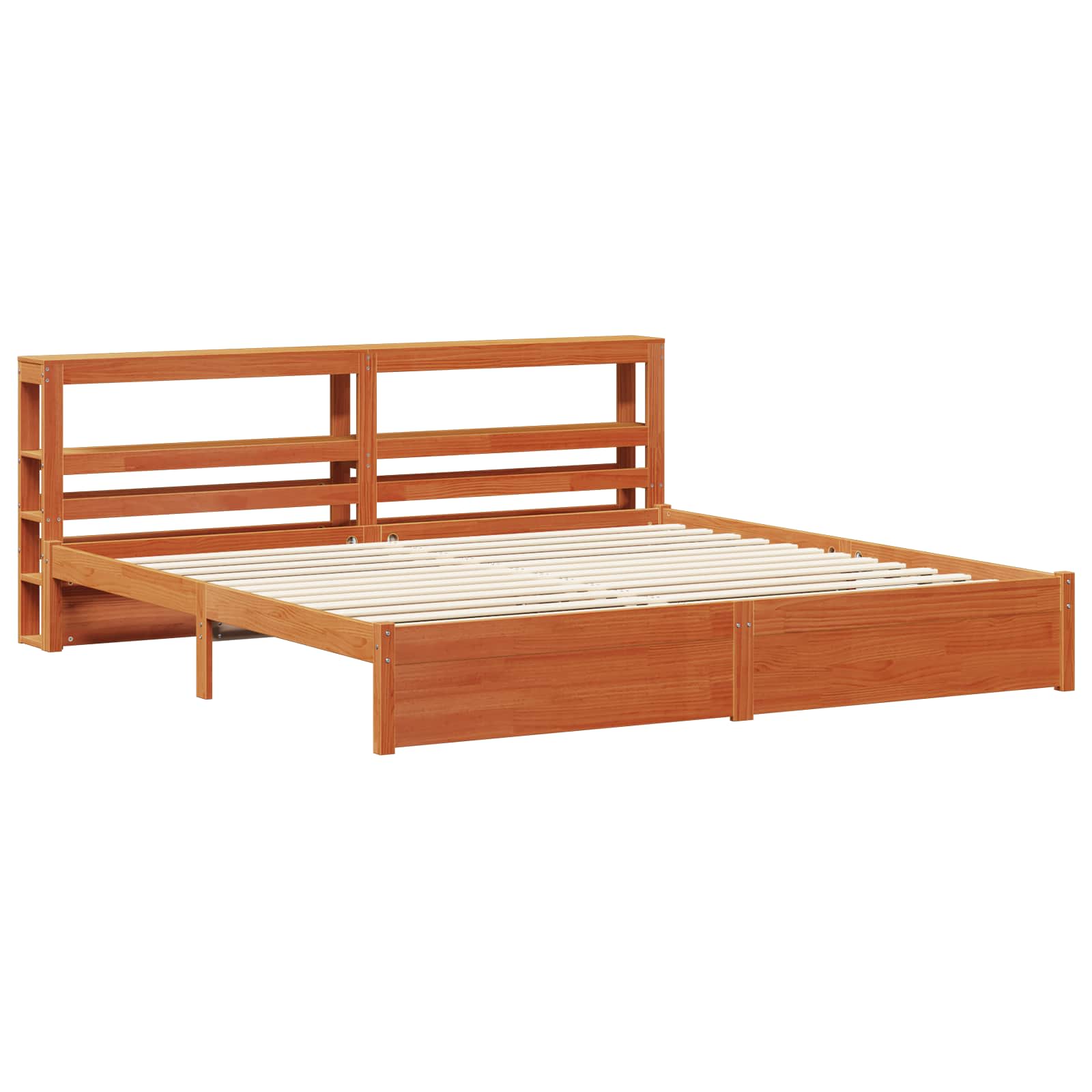 Bedframe met hoofdeinde Wasbruin 200 x 200 cm Massief Vurenhout image 5