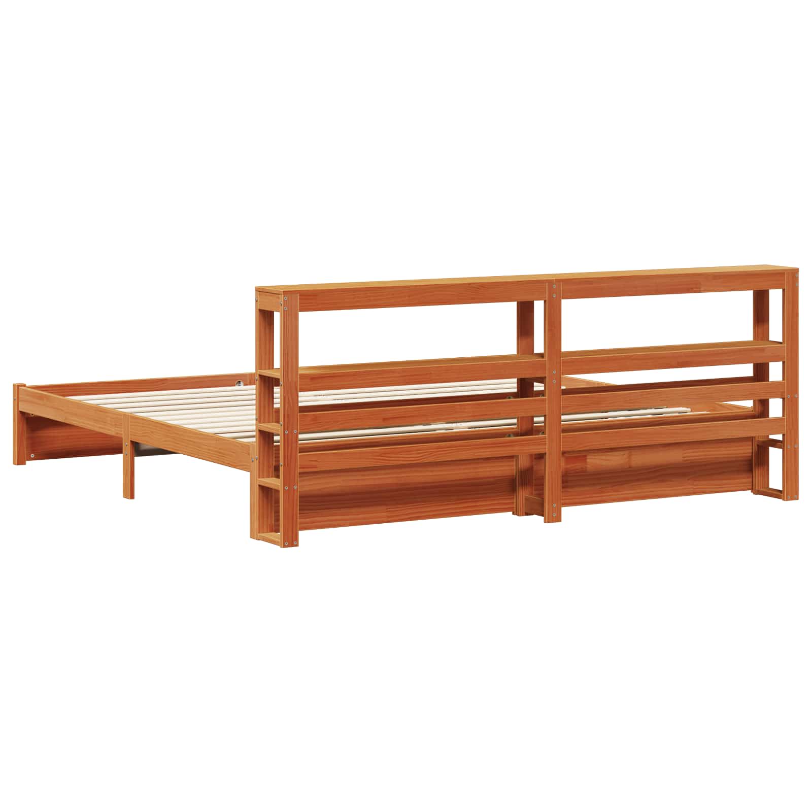 Bedframe met hoofdeinde Wasbruin 200 x 200 cm Massief Vurenhout image 8