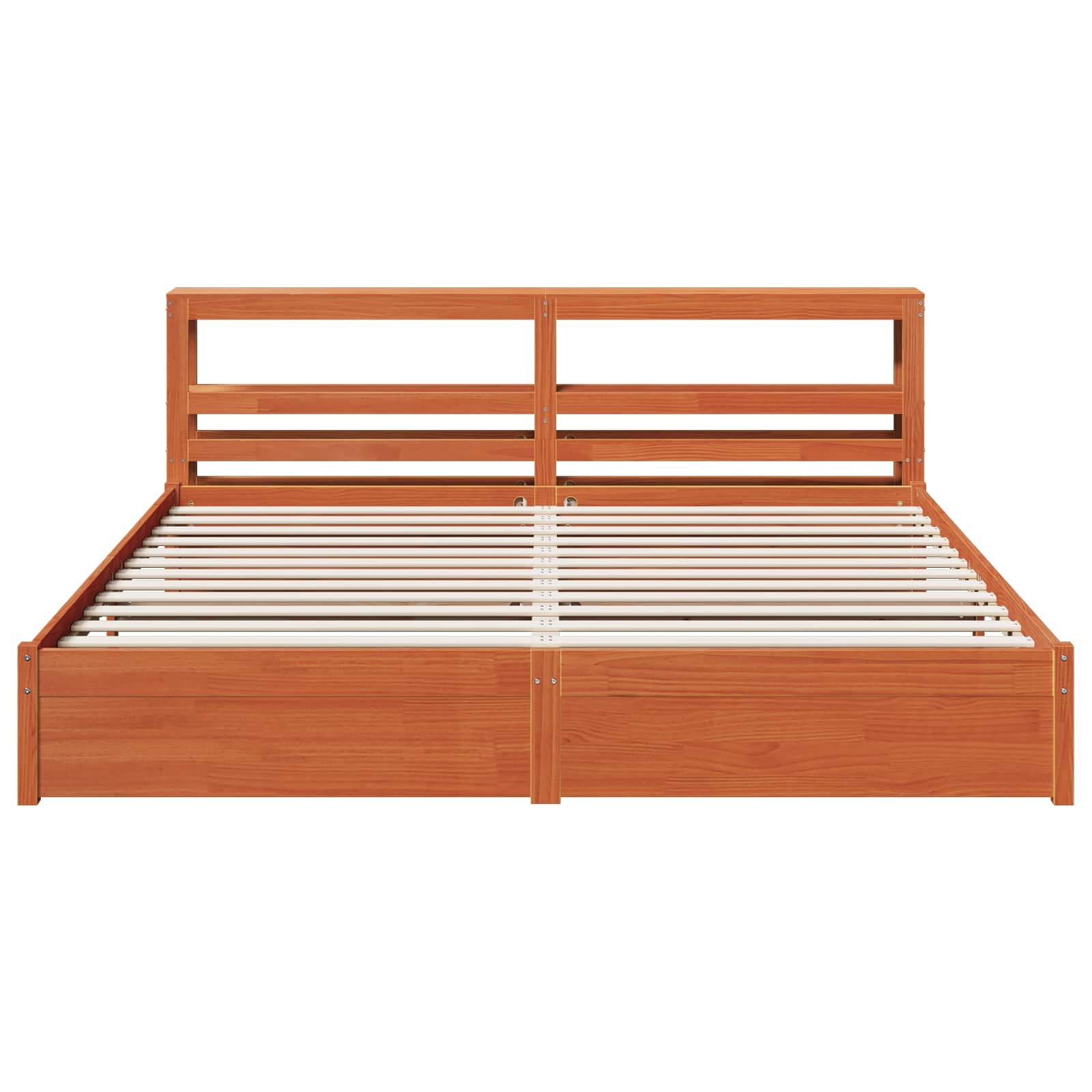 Bedframe met hoofdeinde Wasbruin 200 x 200 cm Massief Vurenhout image 6