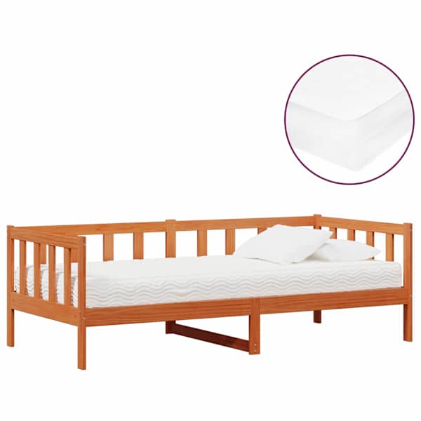 vidaXL P&auml;evavoodi peaga Vaha Pruun ja Valge 90 x 200 cm