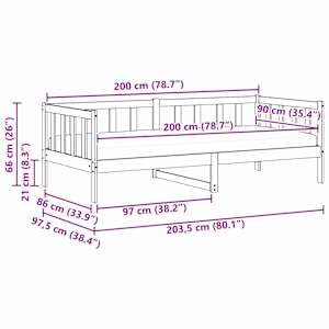Denní postel s matrací s čelo Voskově hnědá a bílá 90 x 200 cm - obrázek 10