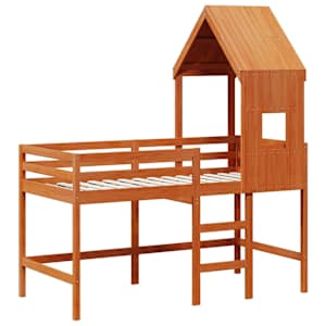 Rám postele loft Voskově Hnědá 90 x 190 cm Masivní borovice - obrázek 5