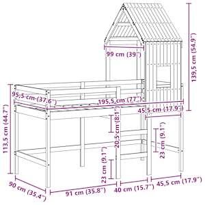 Rám postele loft Voskově Hnědá 90 x 190 cm Masivní borovice - obrázek 12