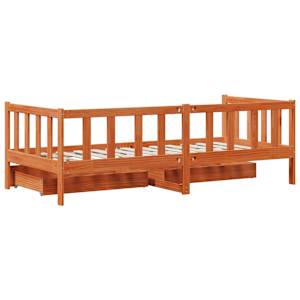Daybed s čelo 3 pcs Voskově hnědá Masivní borovicové dřevo - obrázek 8