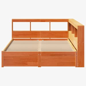 Knihovna postel s čelo 2 pcs Voskově hnědá 200 x 140 cm - obrázek 6