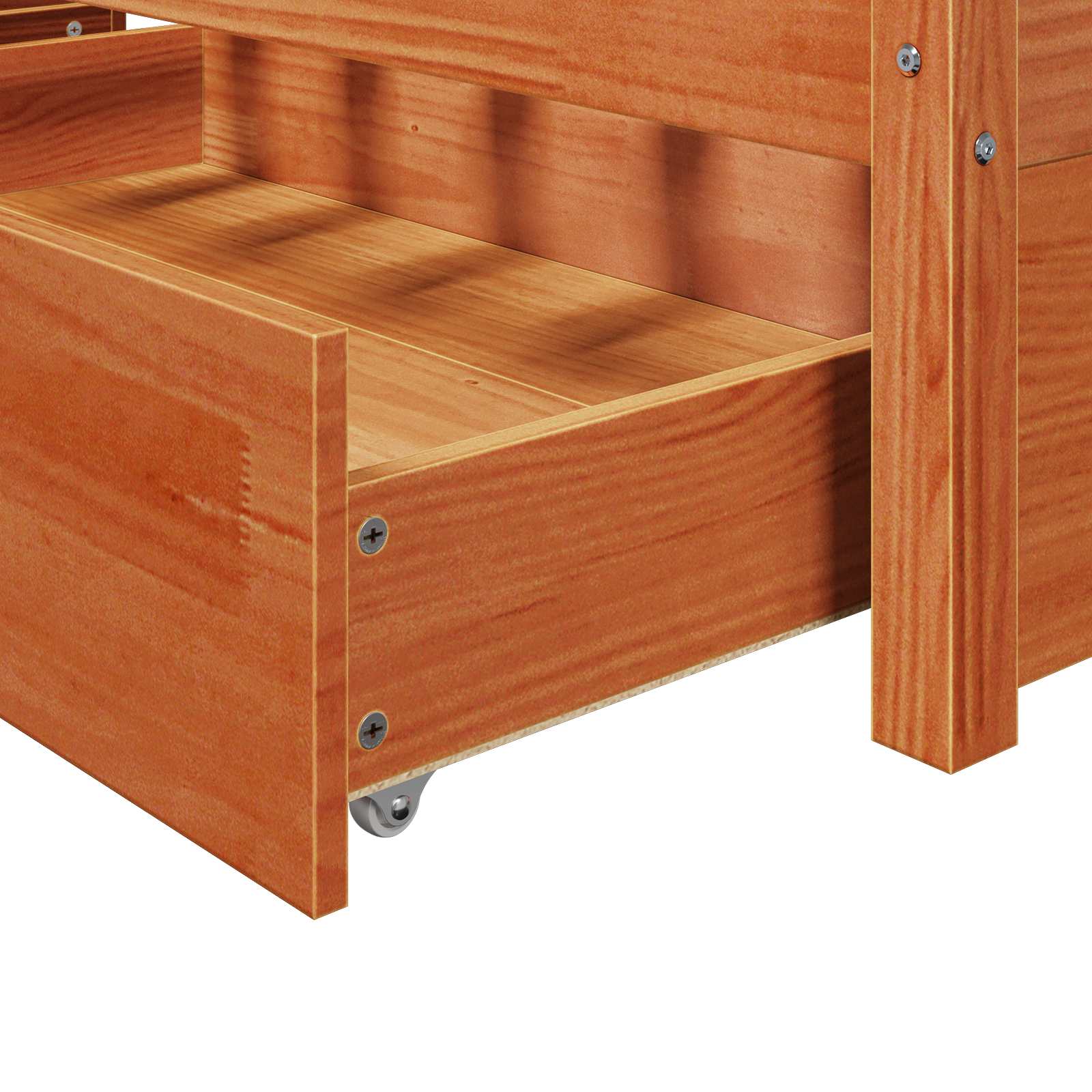 Bedframe met lade Wasbruin 150 x 200 cm Massief Vurenhout image 7