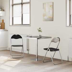 Skládací židle 2 pcs Černá a šedá 48 x 43,5 x 81 cm Umělá kůže - obrázek 3