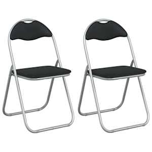 vidaXL Kokkupandav tool 2 pcs Must ja Hall 48 x 43,5 x 81 cm Kunstnahk