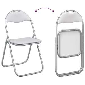 Skládací židle 2 pcs Bílá a šedá 48 x 43,5 x 81 cm Umělá kůže - obrázek 11