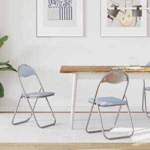 Zložljiva stolica 2 pcs Siva 48 x 43,5 x 81 cm Umjetno usnje