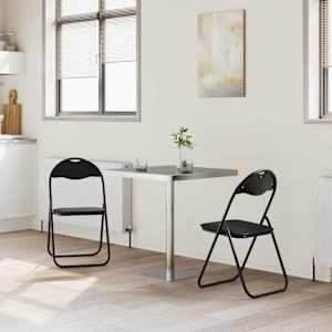 Skládací židle 2 pcs Černý 48 x 43,5 x 81 cm Umělá kůže - obrázek 3