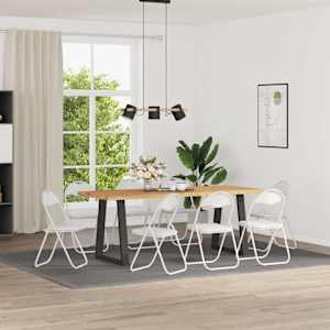 Skládací židle 8 pcs Bílý 48 x 43,5 x 81 cm Umělá kůže - obrázek 1