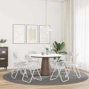 Skládací židle 8 pcs Bílý 48 x 43,5 x 81 cm Umělá kůže - obrázek 4