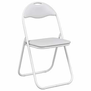 Skládací židle 8 pcs Bílý 48 x 43,5 x 81 cm Umělá kůže - obrázek 2
