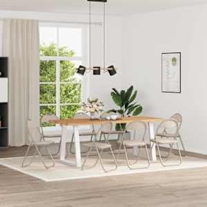 Skládací židle 8 pcs Písková 48 x 43,5 x 81 cm Umělá kůže - obrázek 1