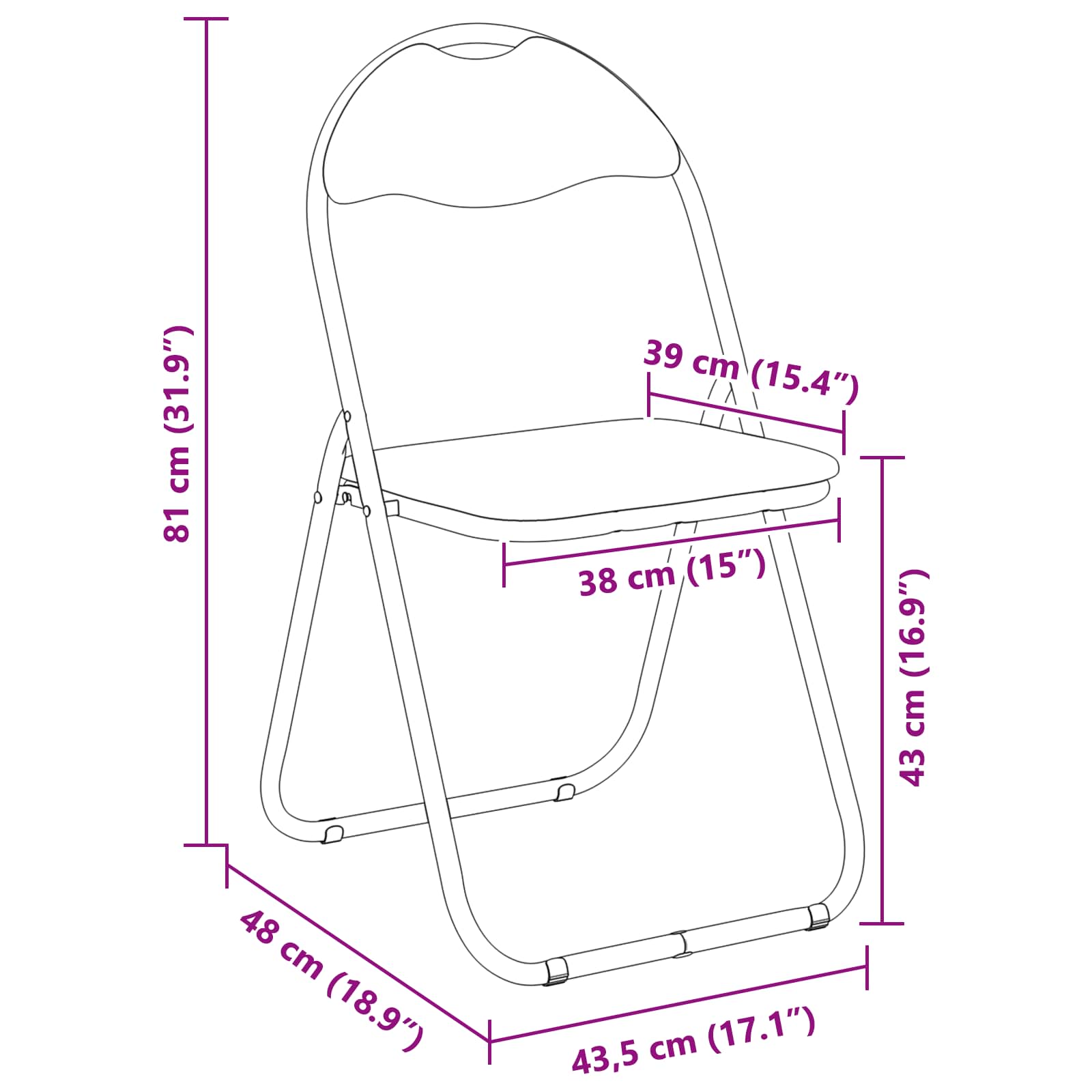 Zložljiva stolica 8 pcs Peščena 48 x 43,5 x 81 cm Umjetno usnje - slika 13