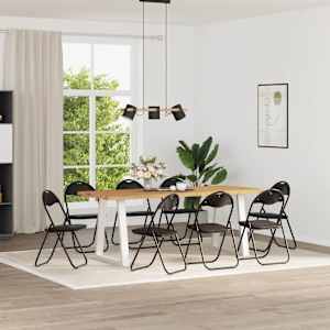 Zložljiva stolica 8 pcs Črna 48 x 43,5 x 81 cm Umjetno usnje