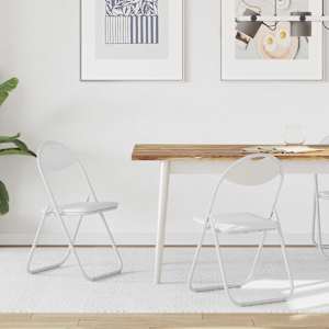 Zloženi jedilni stol 2 pcs Bela 48 x 43,5 x 81 cm PVC jeklo