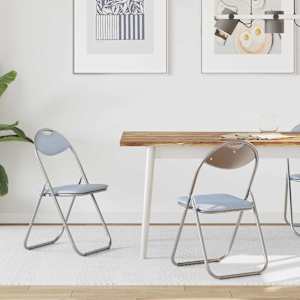 Zloženi jedilni stol 2 pcs Siva 48 x 43,5 x 81 cm PVC jeklo