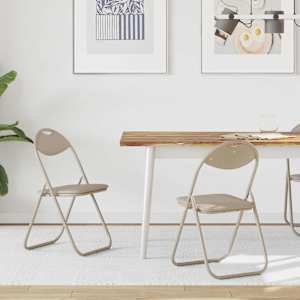 Zloženi jedilni stol 2 pcs Peščena 48 x 43,5 x 81 cm PVC jeklo