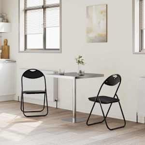 Skládací židle 2 pcs Černý 48 x 43,5 x 81 cm Umělá kůže - obrázek 3