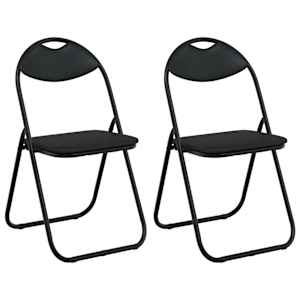 Skládací židle 2 pcs Černý 48 x 43,5 x 81 cm Umělá kůže - obrázek 2
