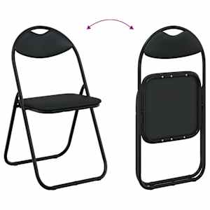 Skládací židle 2 pcs Černý 48 x 43,5 x 81 cm Umělá kůže - obrázek 11