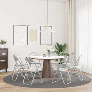 Skládací židle 8 pcs Bílá a šedá 48 x 43,5 x 81 cm Umělá kůže - obrázek 4