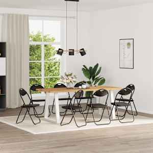 Zloženi jedilni stol 8 pcs Črna 48 x 43,5 x 81 cm PVC jeklo