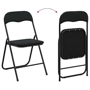Skládací židle 2 pcs Černý 48 x 44 x 78 cm samet - obrázek 11