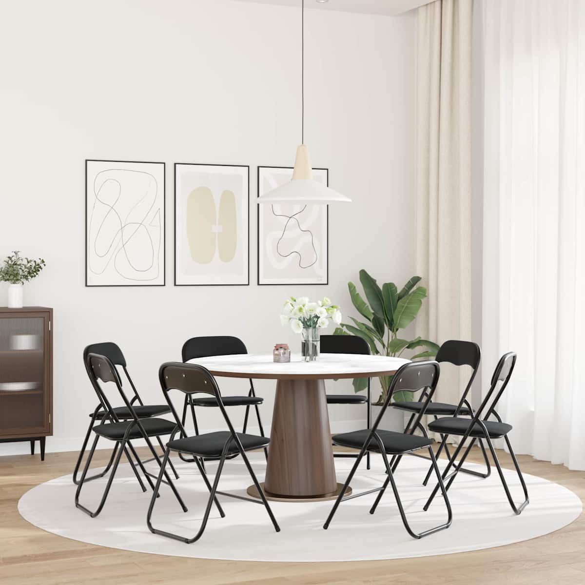 Sammenklappelig stol Fløjl Sort 48 x 44 x 78 cm - Billede 4