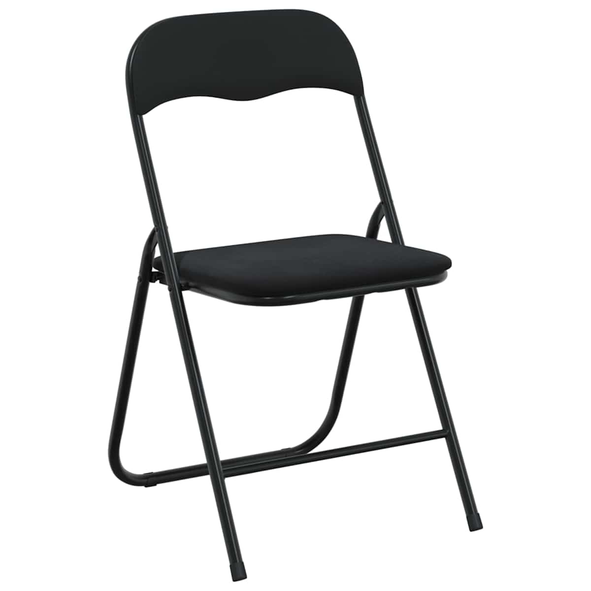 Sammenklappelig stol Fløjl Sort 48 x 44 x 78 cm - Billede 2