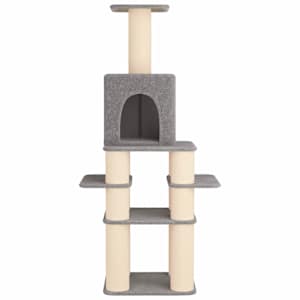 Kočičí strom se škrabacími sloupky sisal Světle šedá 180 cm - obrázek 4