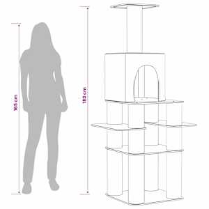Kočičí strom se škrabacími sloupky sisal Krémová 180 cm - obrázek 9
