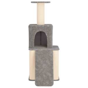 Kočičí strom se škrabacími sloupky sisal Světle šedá 146 cm - obrázek 4