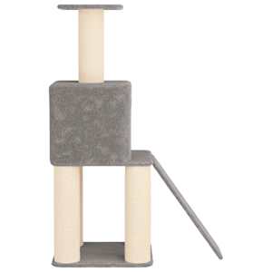 Kočičí strom se škrabacími sloupky sisal Světle šedá 146 cm - obrázek 5