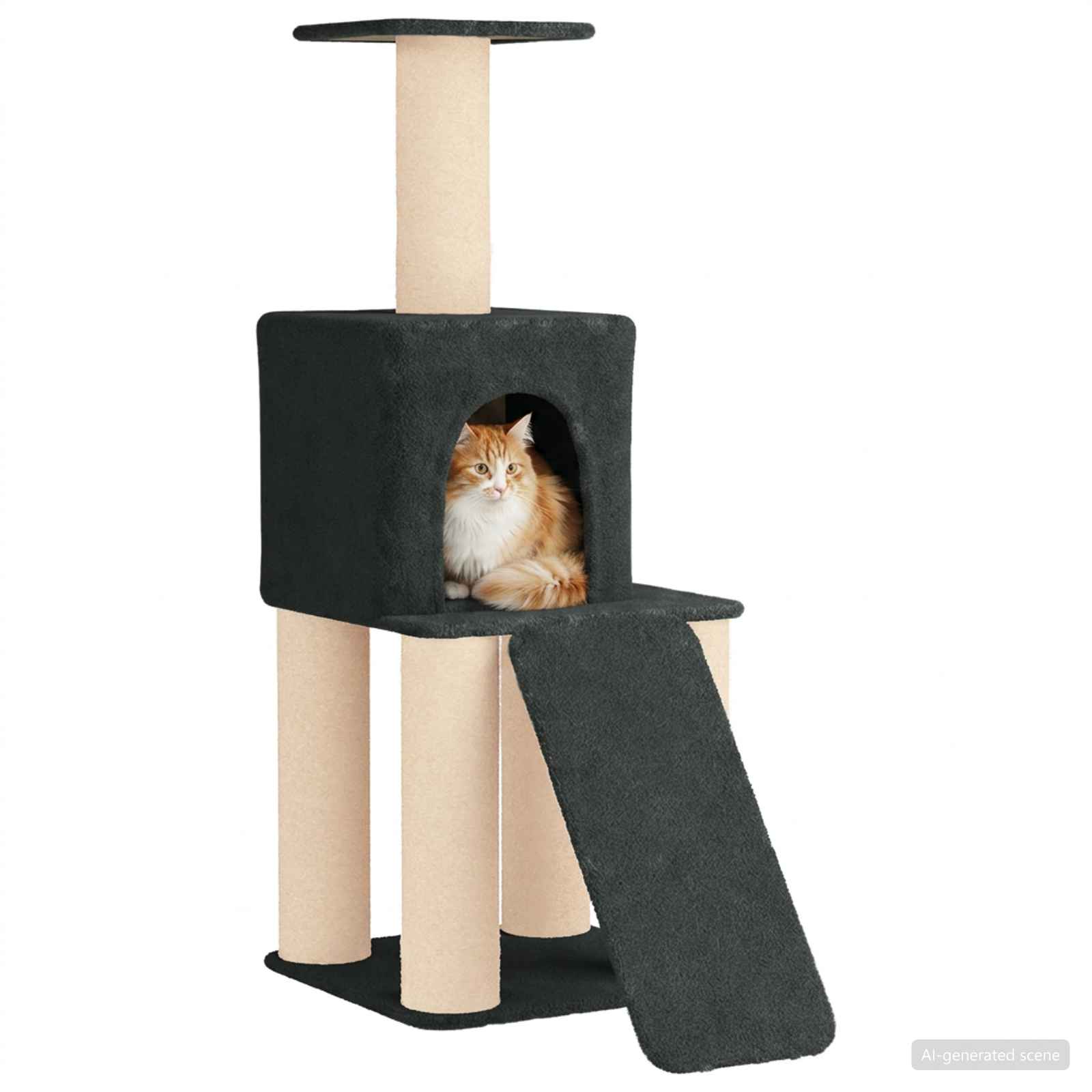 Kattenboom met sisal krabpalen Donkergrijs 146 cm image 3