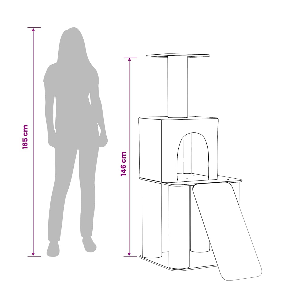 Kattetræ med sisal klatreposter 146 cm - Billede 9