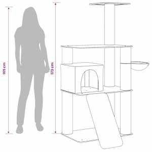 Kočičí strom se škrabacími sloupky sisal Tmavě šedá 173 cm - obrázek 9
