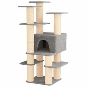 vidaXL Kassipuu kraapimispostidega Helehall 161 cm