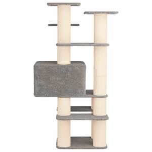 Kočičí strom se škrabacími sloupky sisal Světle šedá 161 cm - obrázek 5