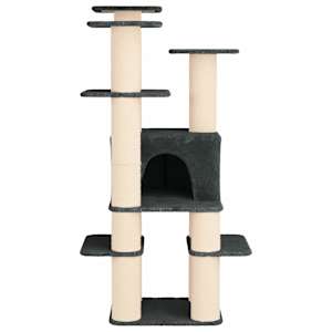 Kočičí strom se škrabacími sloupky sisal Tmavě šedá 161 cm - obrázek 4