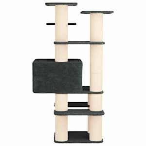 Kočičí strom se škrabacími sloupky sisal Tmavě šedá 161 cm - obrázek 5