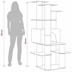 Kočičí strom se škrabacími sloupky sisal Krémová 161 cm - obrázek 9