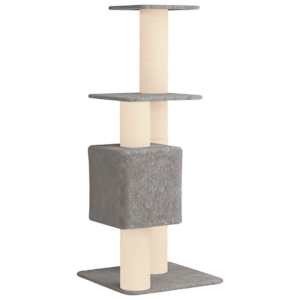 Kočičí strom se škrabacími sloupky sisal Světle šedá 137 cm - obrázek 6